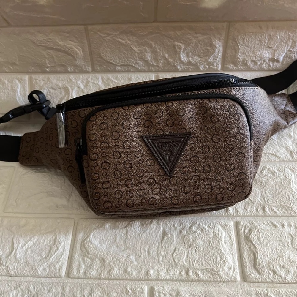 Guess Bum Bag/ Belt Bag Leather Brown Color NTO